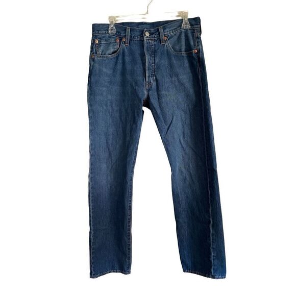 Levi's 501 Button Fly 32x32 Premium Denim Jeans Medium Wash Big E - Picture 1 of 7